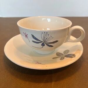 Charming Floral Teacup and Saucer